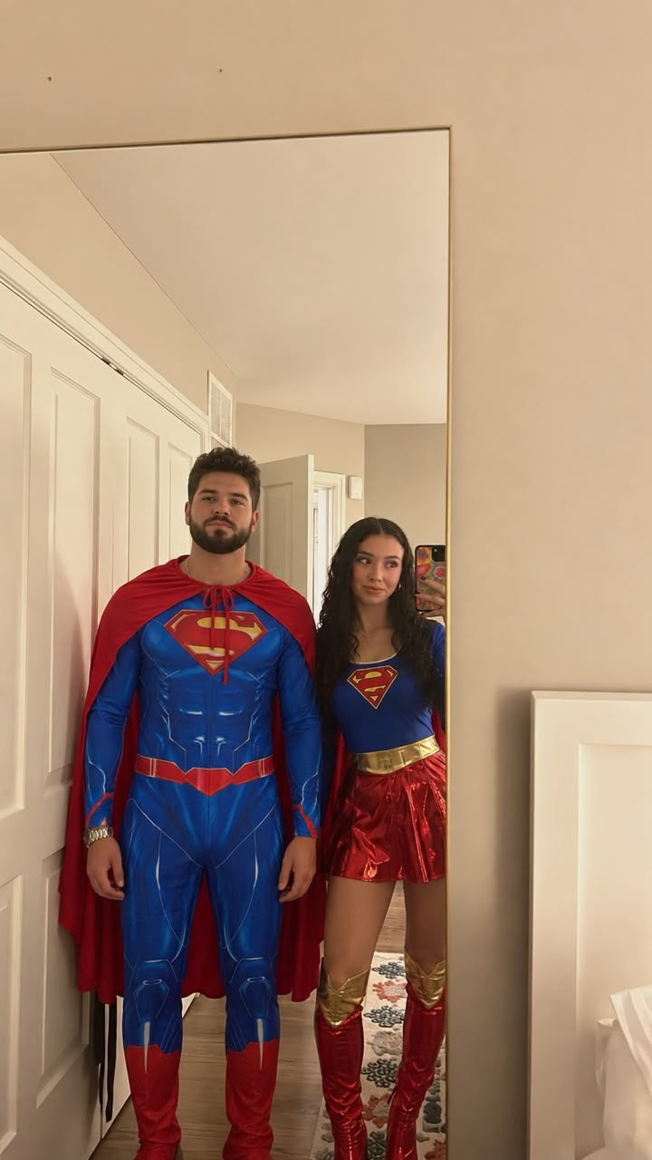 DISFRAZ DE SUPERMAN Y SUPERGIRL
