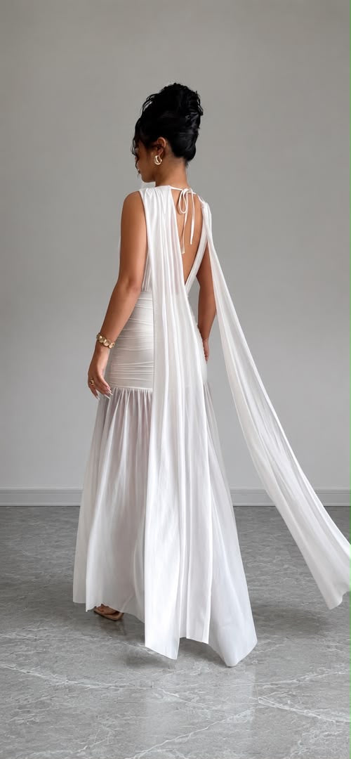 Vestido blanco largo elegante