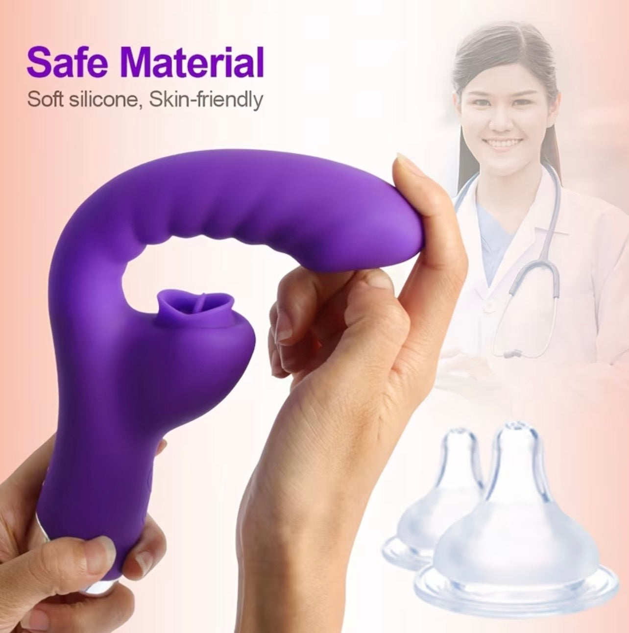 VIBRADOR DOBLE PARA PUNTO G Y CLITORIS