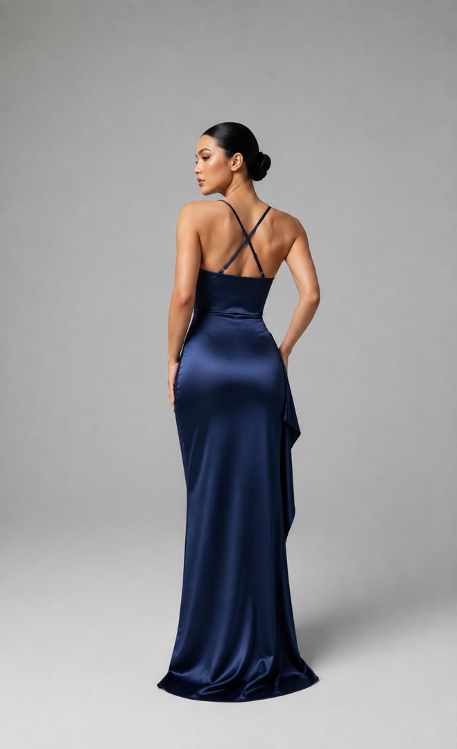 Vestido azul oscuro elegante
