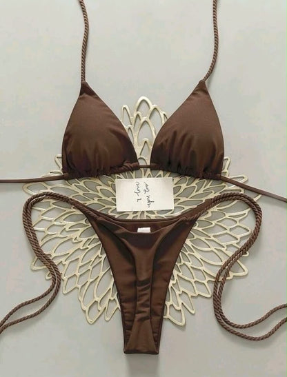 Bikini Color Marrón Oscuro