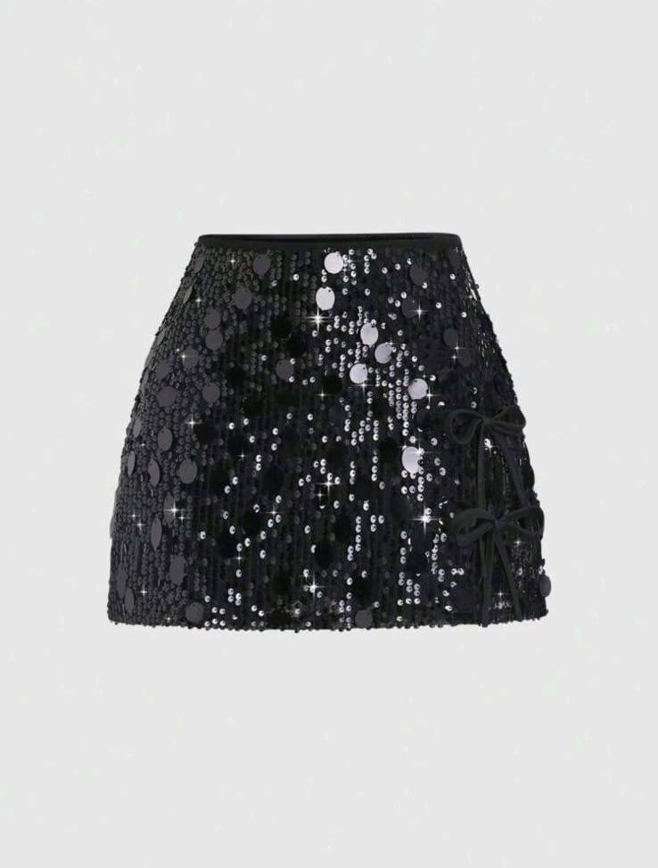 FALDA NEGRA DE LENTEJUELAS