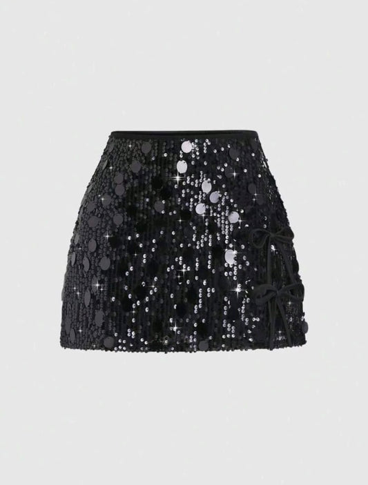FALDA NEGRA DE LENTEJUELAS
