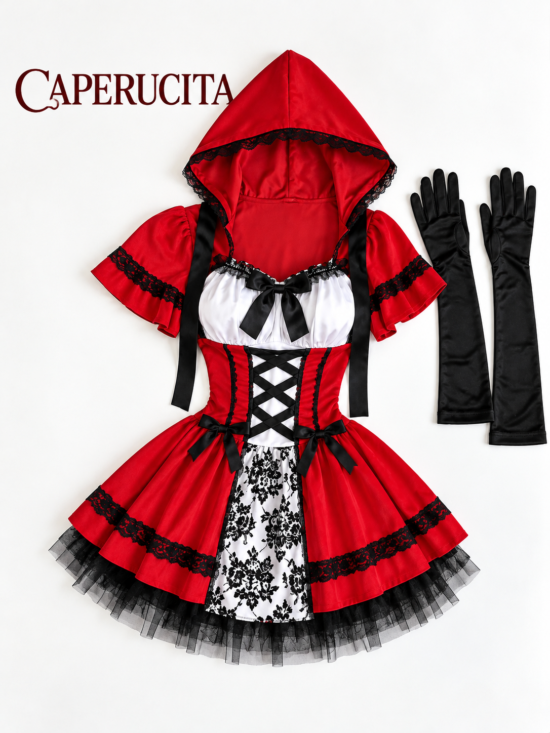 CAPERUCITA ROJA CON GUANTES