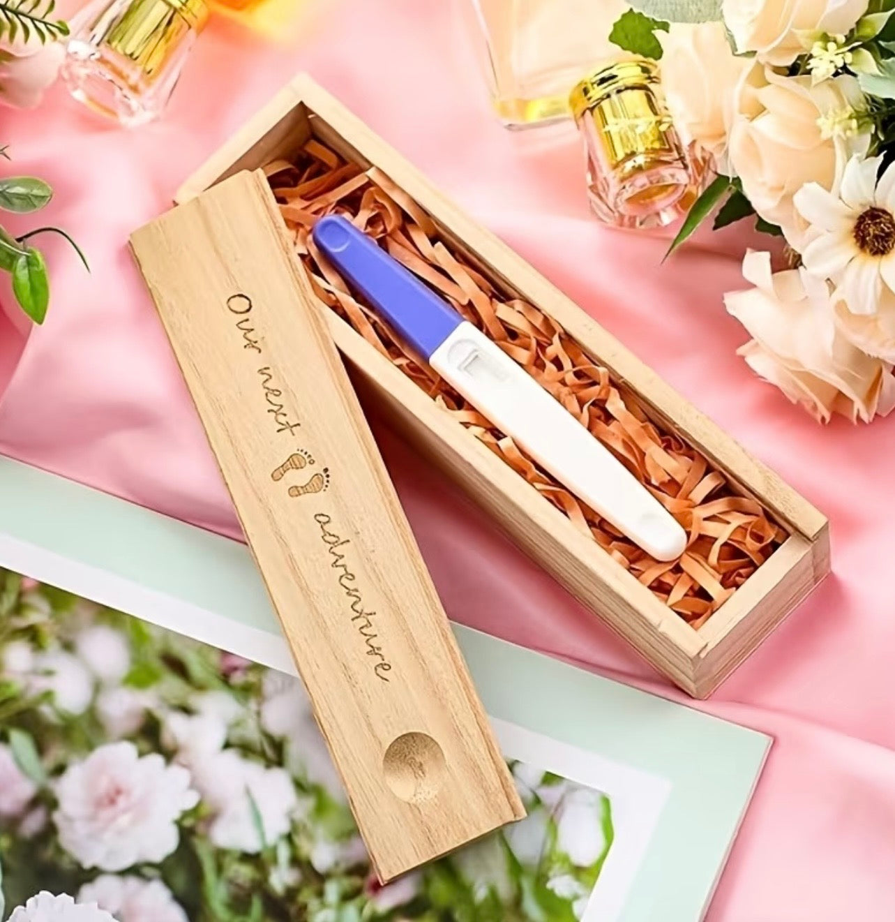 CAJA DE MADERA PARA REVELACIÓN DE EMBARAZO