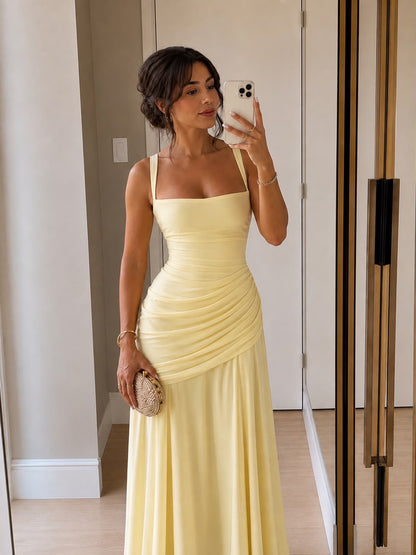 Vestido Amarillo Largo Casual