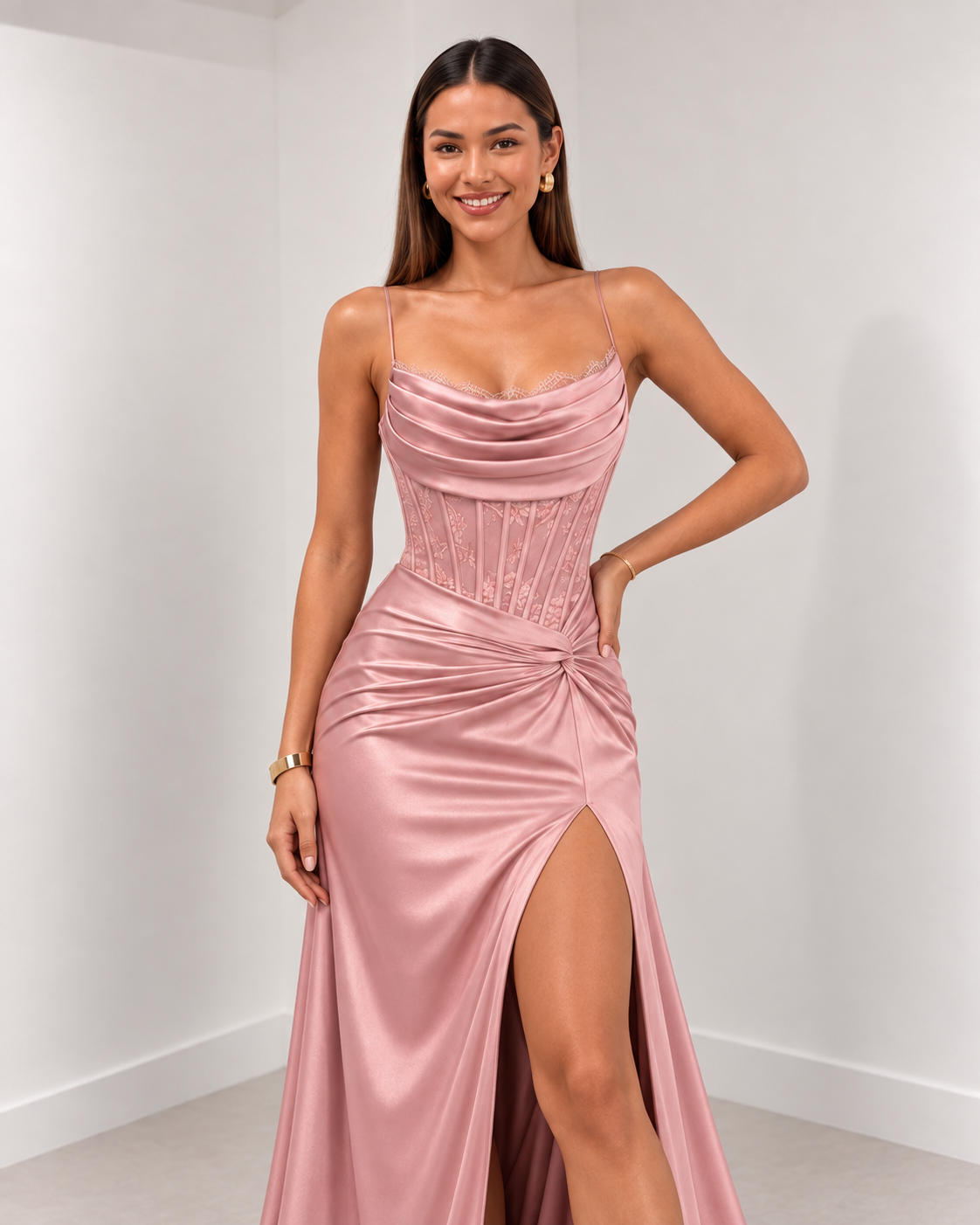 VESTIDO SEDA ROSÉ