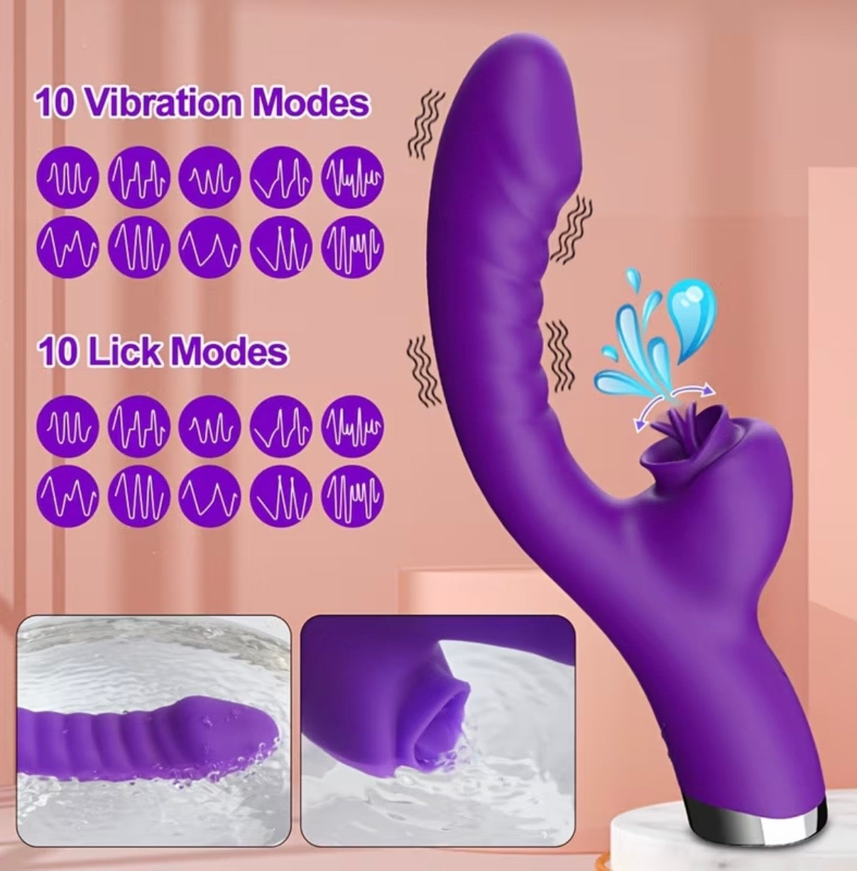 VIBRADOR DOBLE PARA PUNTO G Y CLITORIS