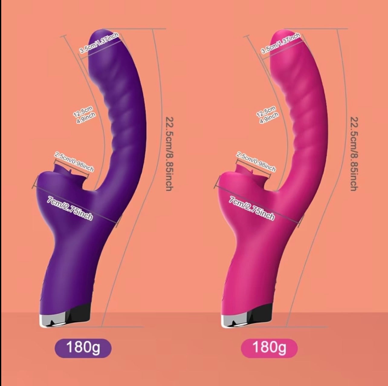 VIBRADOR DOBLE PARA PUNTO G Y CLITORIS