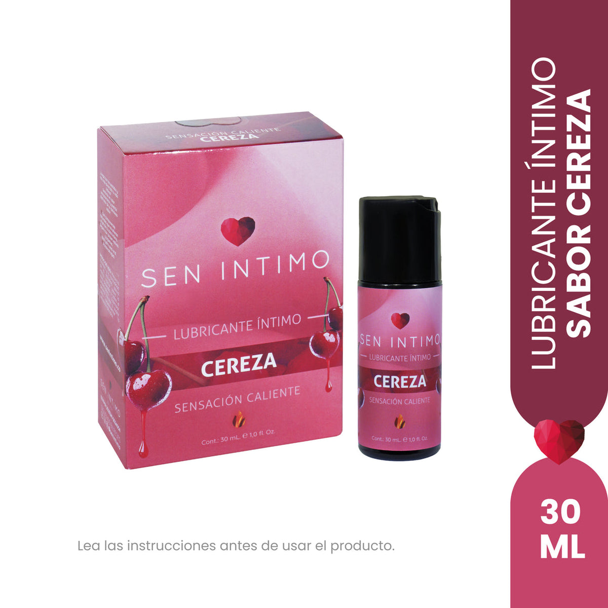 Lubricante Íntimo Caliente con Sabor a Cereza