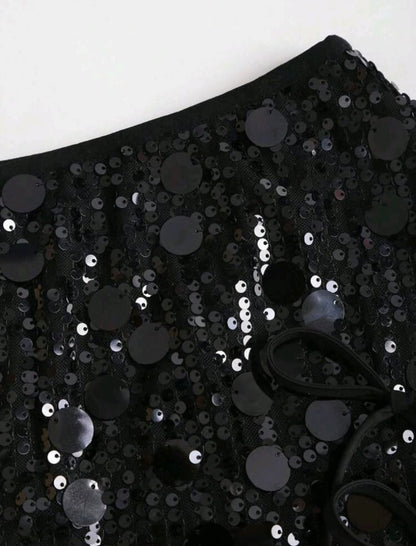FALDA NEGRA DE LENTEJUELAS