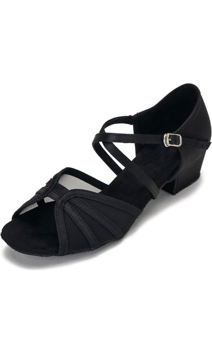 Zapatos de baile de salón de tacón bajo para mujer, zapatos de baile de práctica de salsa latina, tacón de 1.5