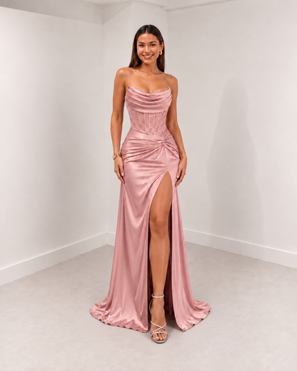 VESTIDO SEDA ROSÉ
