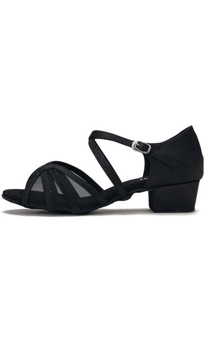 Zapatos de baile de salón de tacón bajo para mujer, zapatos de baile de práctica de salsa latina, tacón de 1.5