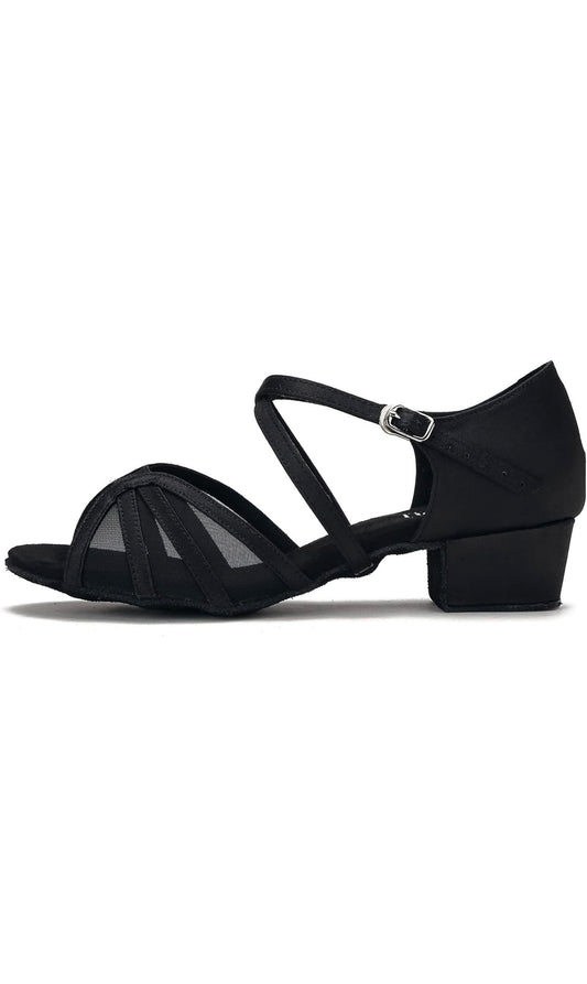 Zapatos de baile de salón de tacón bajo para mujer, zapatos de baile de práctica de salsa latina, tacón de 1.5