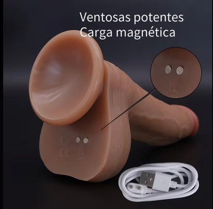 DILDO REALISTA CON VIBRACIÓN ARRIBA Y ABAJO.