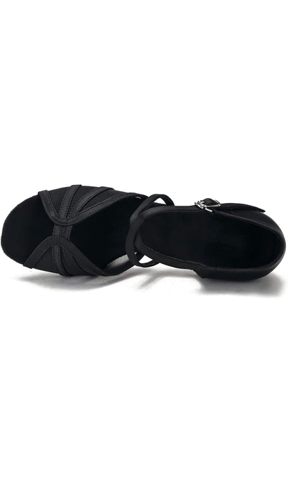 Zapatos de baile de salón de tacón bajo para mujer, zapatos de baile de práctica de salsa latina, tacón de 1.5