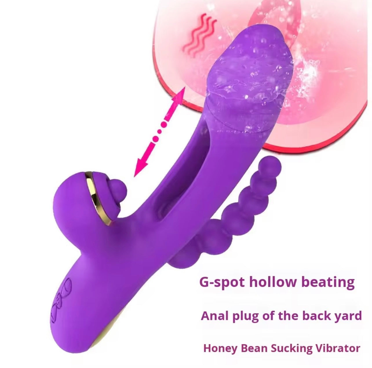 DILDO TRIPLE PUNTO G, ANAL Y CLITORIS