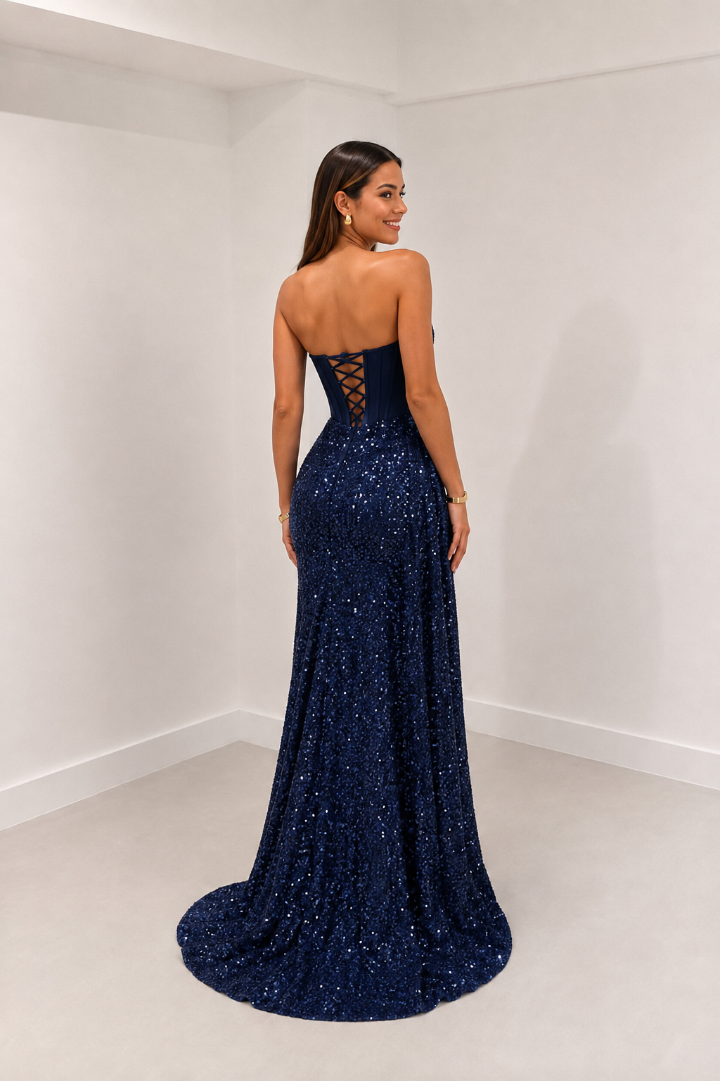 Vestido Elegante Azul Noche