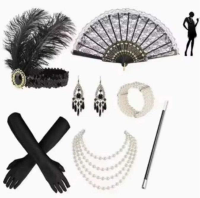 SET DE ACCESORIOS AÑOS 20 ELVIRA