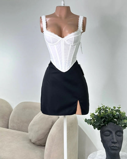 CONJUNTO CORSET Y FALDA