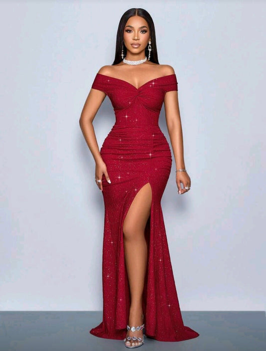 VESTIDO ROJO ESCARCHADO