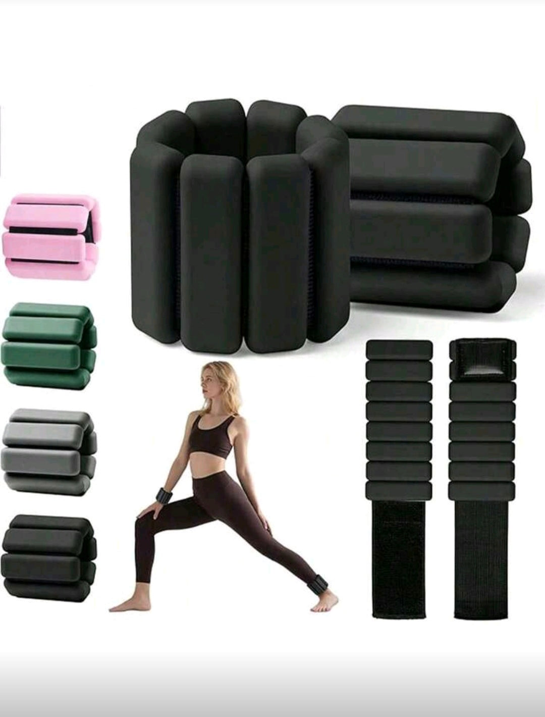 Juego de 1 par de pesas para muñecas y tobillos de 1 lb