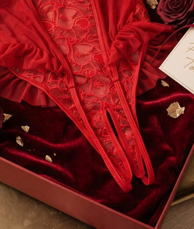 Body de lencería Amaranta rojo
