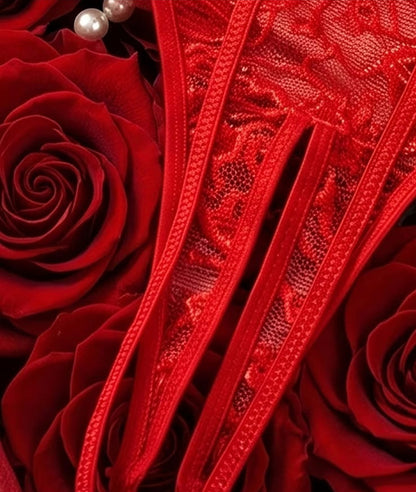 Body de lencería Amaranta rojo