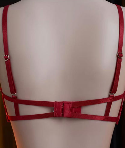 Conjunto de lencería Aracely borgoña