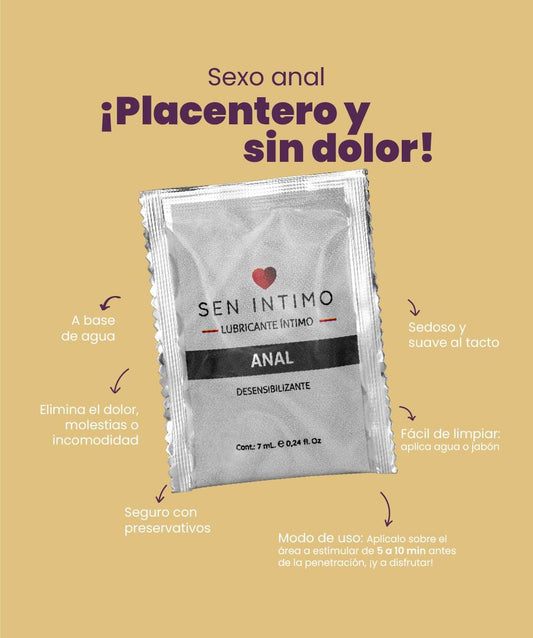 Lubricante Íntimo Anal Desensibilizante en Sachet x 7 ml