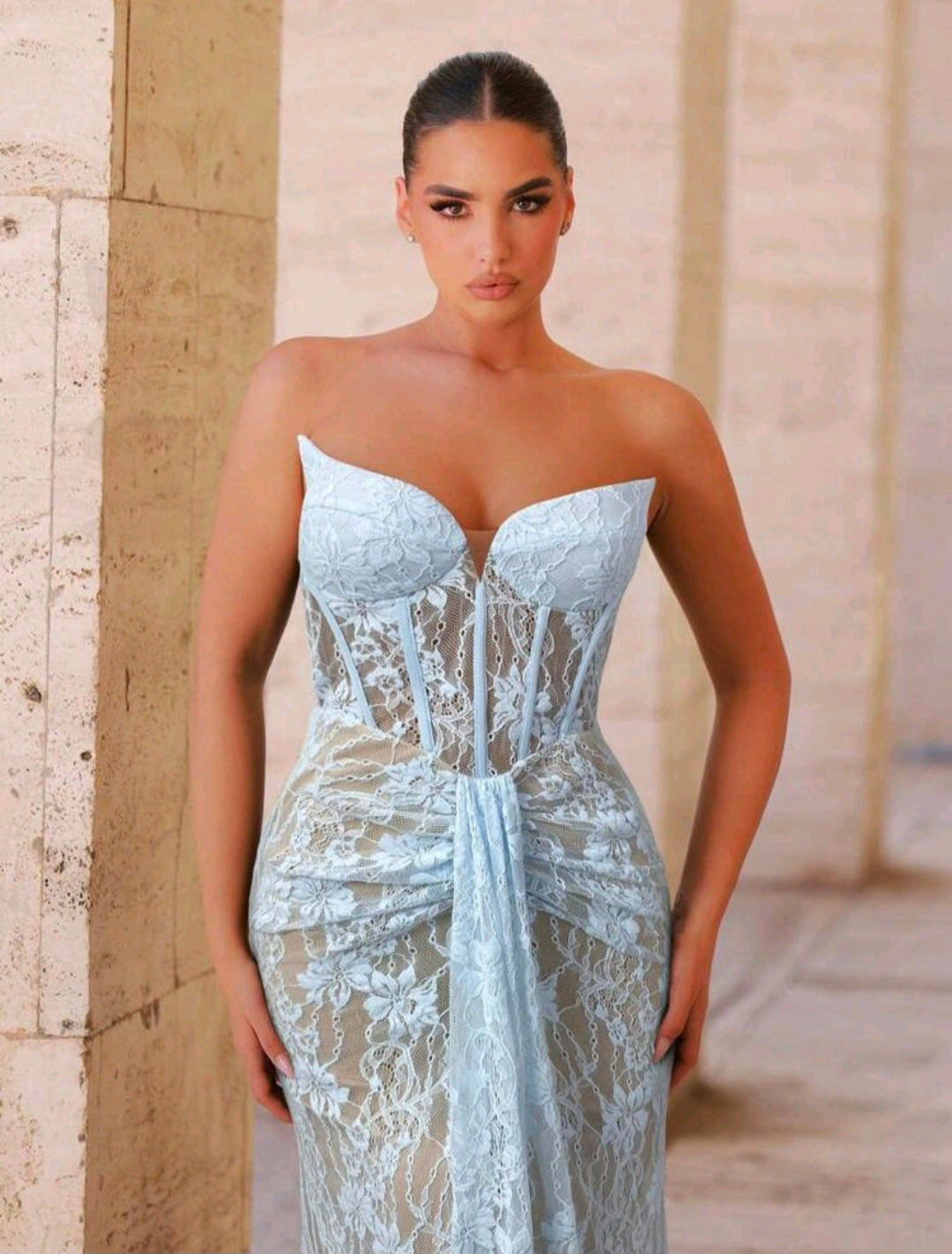 VESTIDO CELESTE