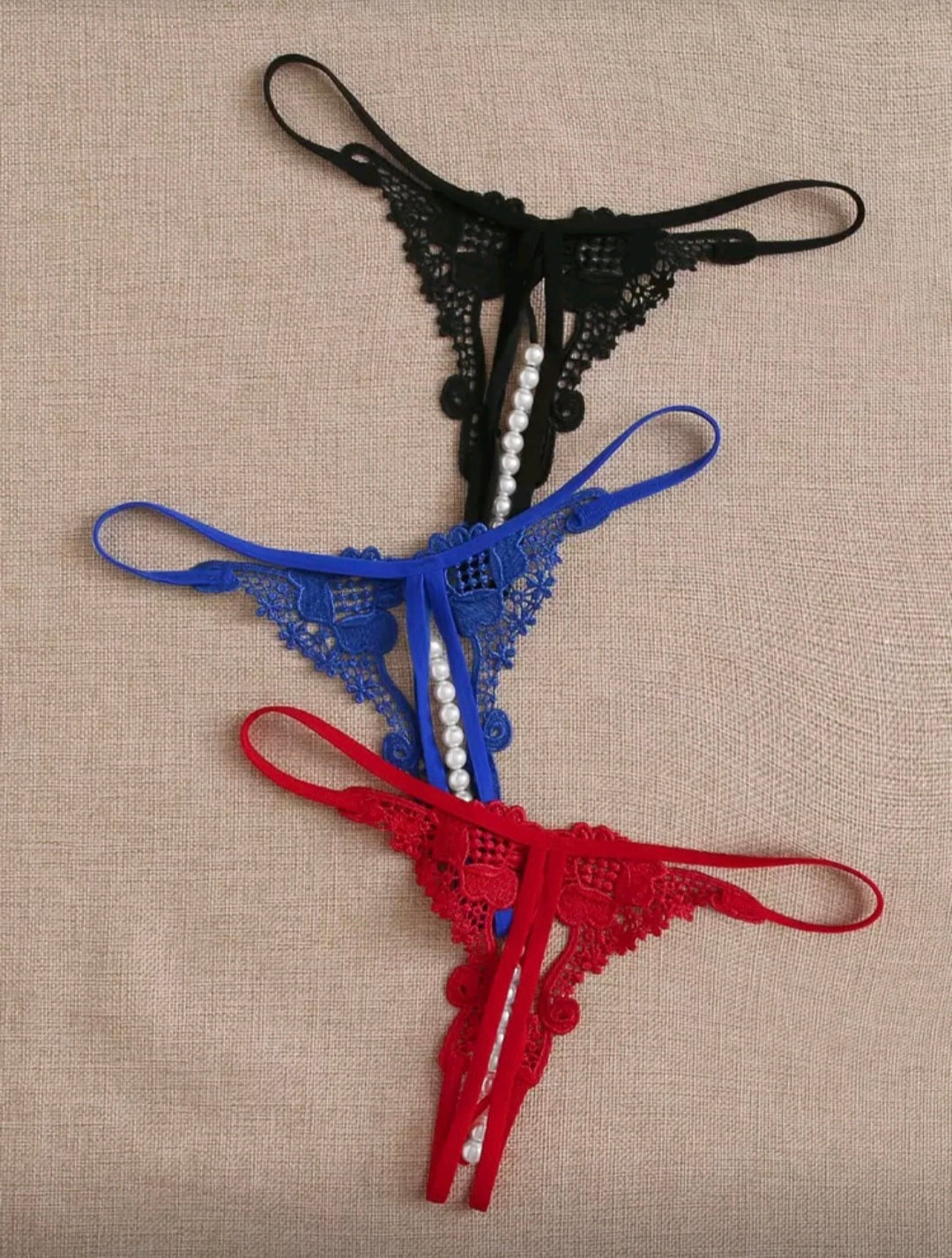 PANTYS CON ABERTURA Y PERLAS (3PIEZAS)