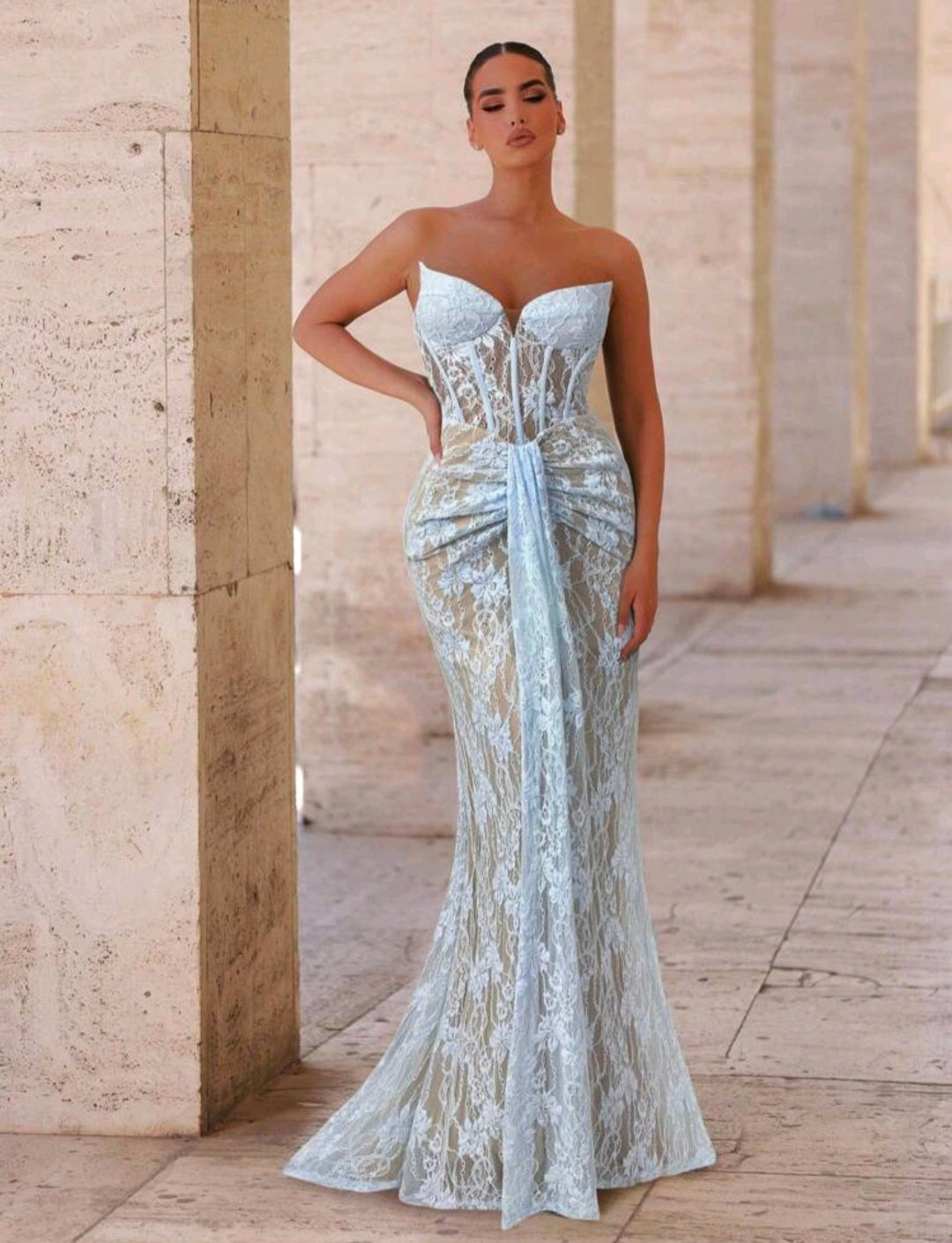 VESTIDO CELESTE