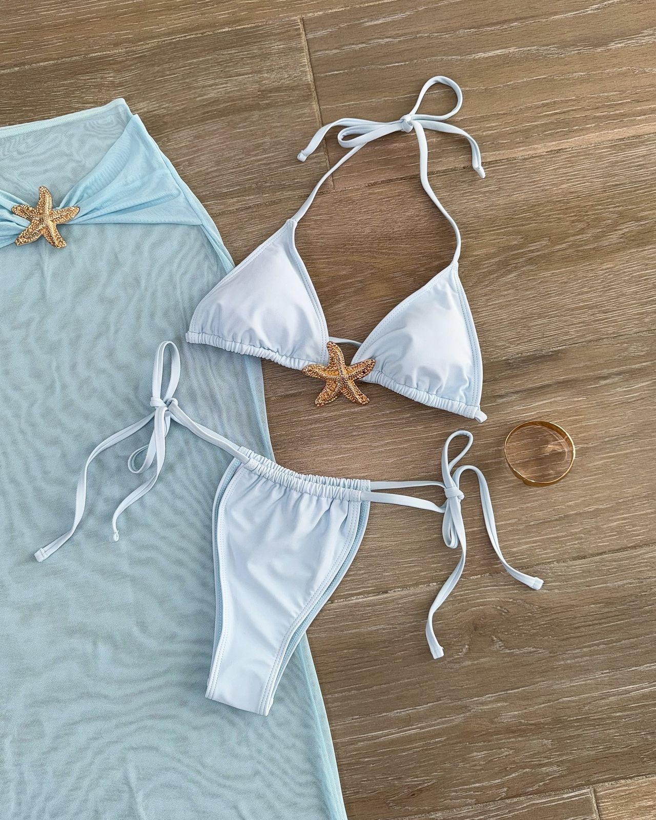 SET DE 3 PIEZAS CELESTE