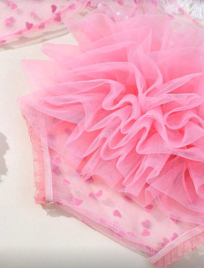Set de body con encaje a lunares y diadema con moño para recién nacidos, utilizado como accesorios para fotografía