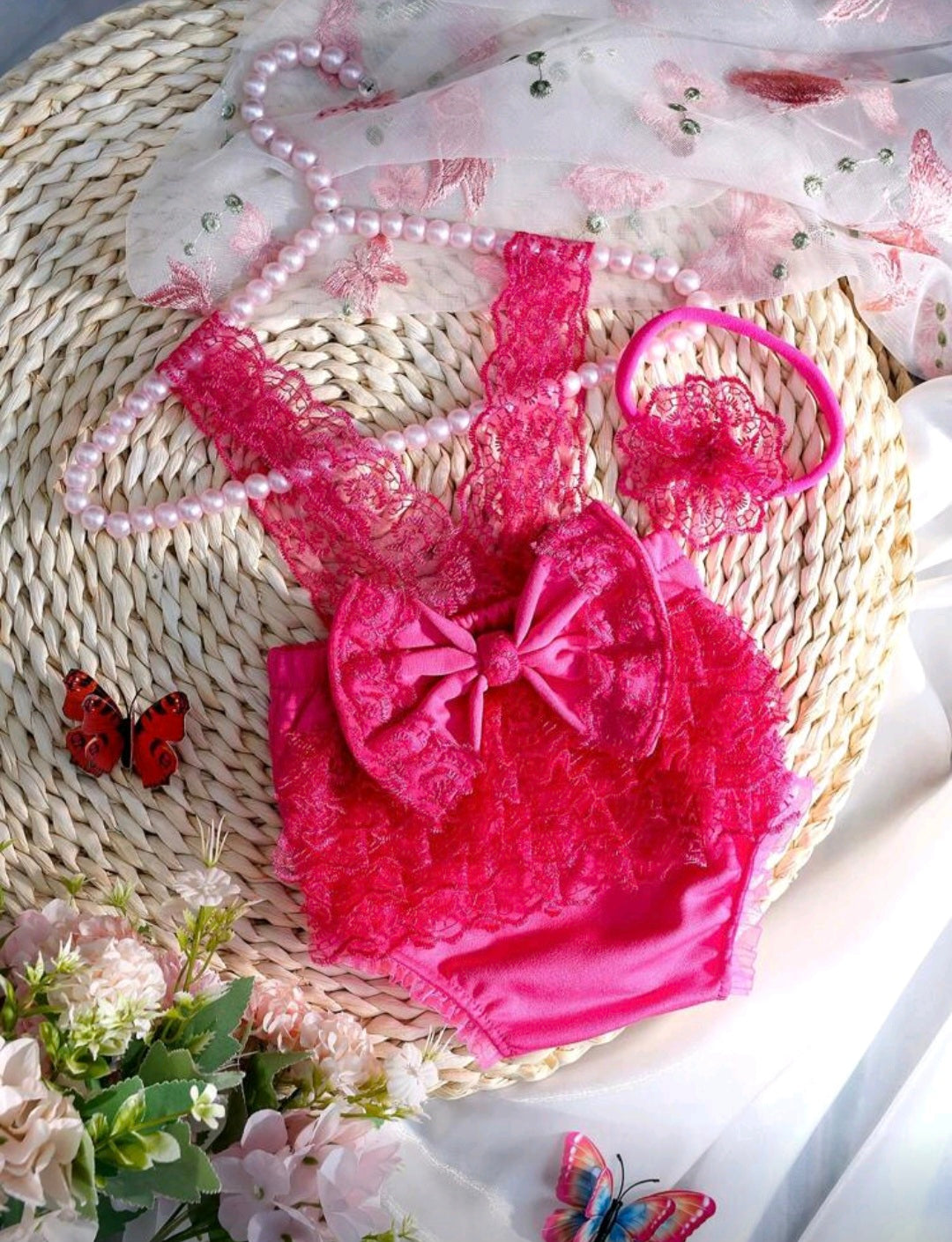 Conjunto De Fotografía De Decoración De Mariposas Para Recién Nacido Niña