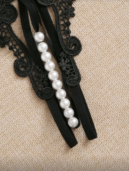 PANTYS CON ABERTURA Y PERLAS (3PIEZAS)