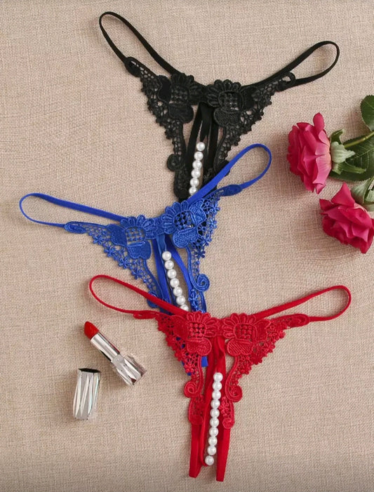 PANTYS CON ABERTURA Y PERLAS (3PIEZAS)
